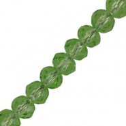 Top Glasfacett rondellen Perlen 6x4mm Citrus green pearl shine coating